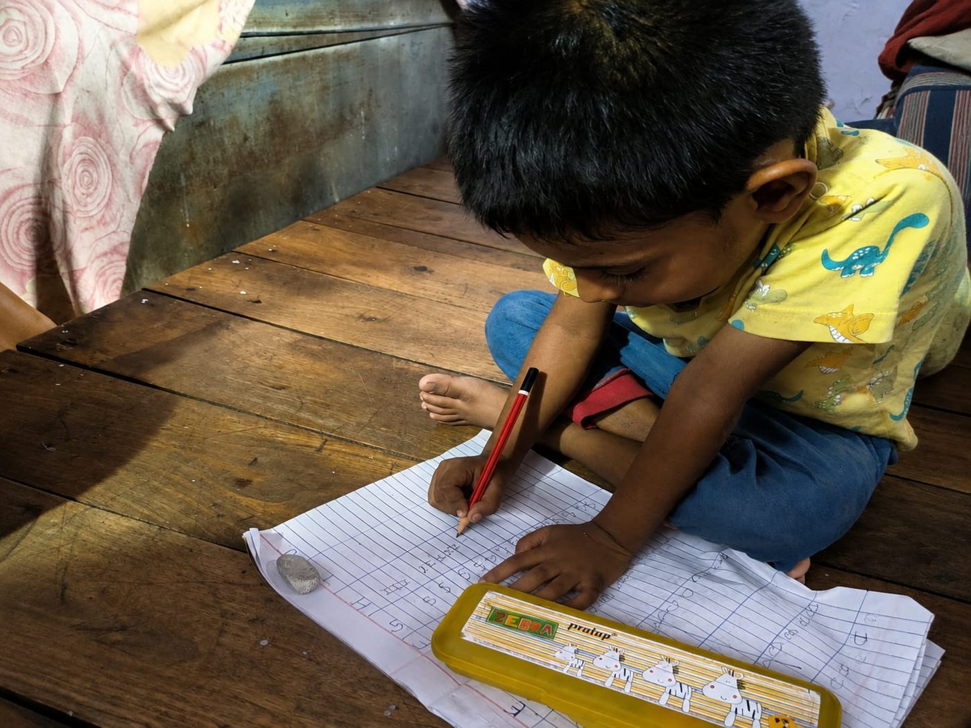 A child at study